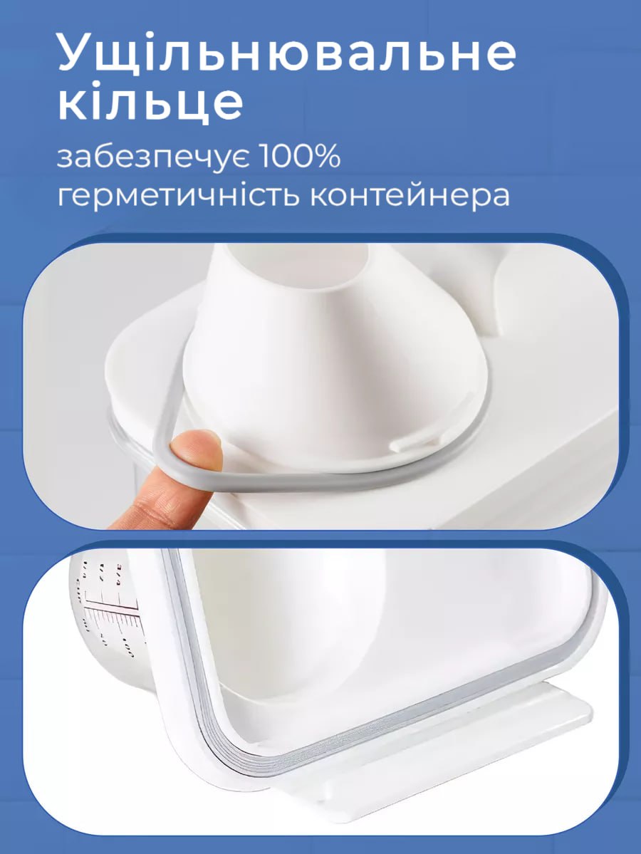 Набір з 3-х контейнерів для порошку, гелю та сипучих продуктів.